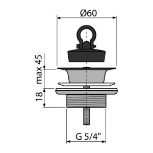 AlcaPlast A439 - Výpusť umývadlová 5/4" celokovová