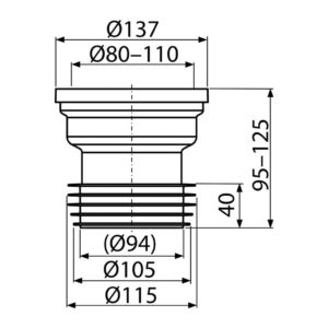 AlcaPlast A991 - Dopojenie k WC priame