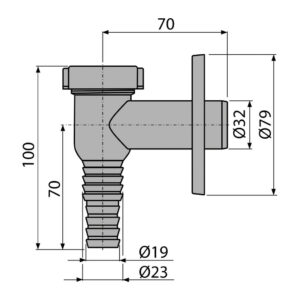 AlcaPlast APS1 - Sifón práčkový nadomietkový, chróm