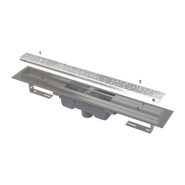 AlcaPlast APZ1011-750L - Podlahový žľab Antivandal s roštom, zvislý odtok