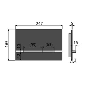 AlcaPlast STRIPE-GL1204 - Ovládacie tlačítko pre predstenové inštalačné systémy, sklo-čierna