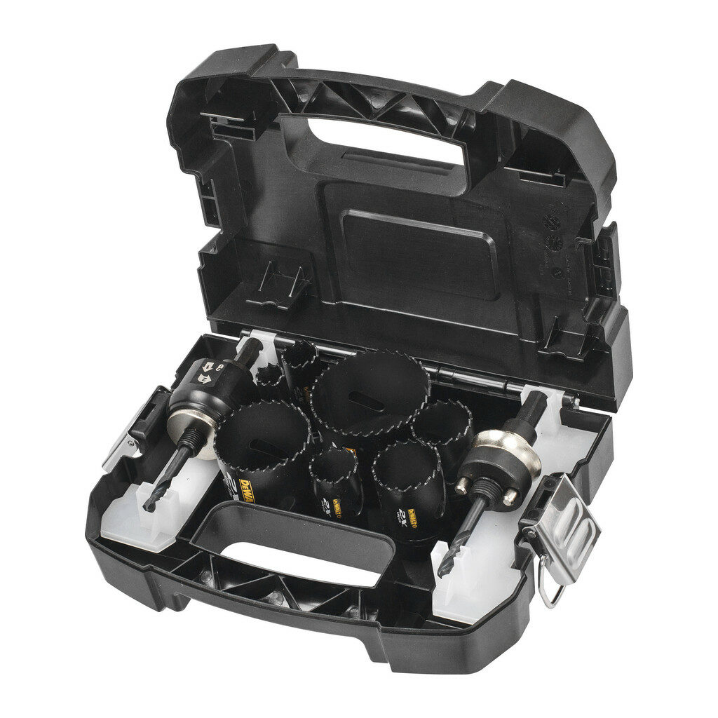 DeWalt DT8273L - Bimetalové vŕtacie korunky Electrician EXTREME® - súprava 11ks -16,20,25,32,35,51,64mm, 2x adaptér, 2x navádzací vrták