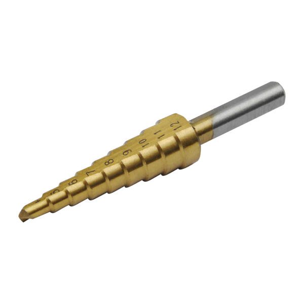 Extol Craft 20051 - Vrták stupňovitý TiN, ø4-12mm, stupňovanie 1mm, 9 otvorov