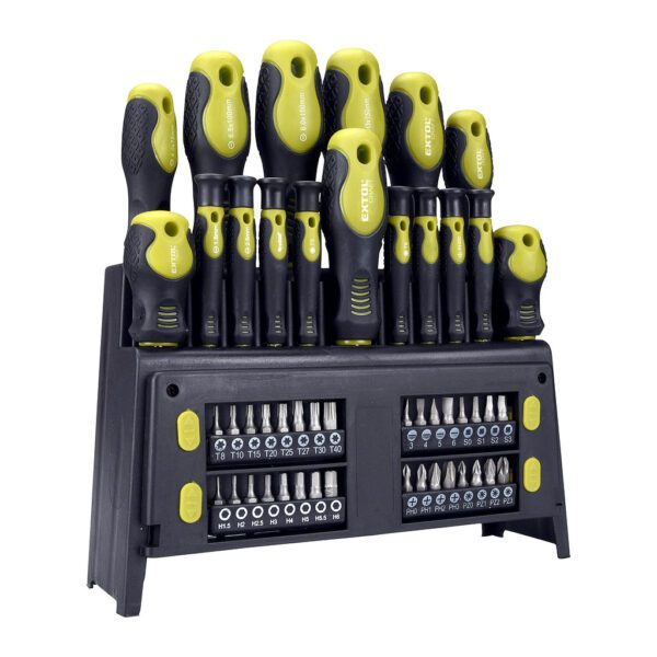Extol Craft 53146 - Skrutkovače magnetické s plastovým stojanom, 49-dielna sada