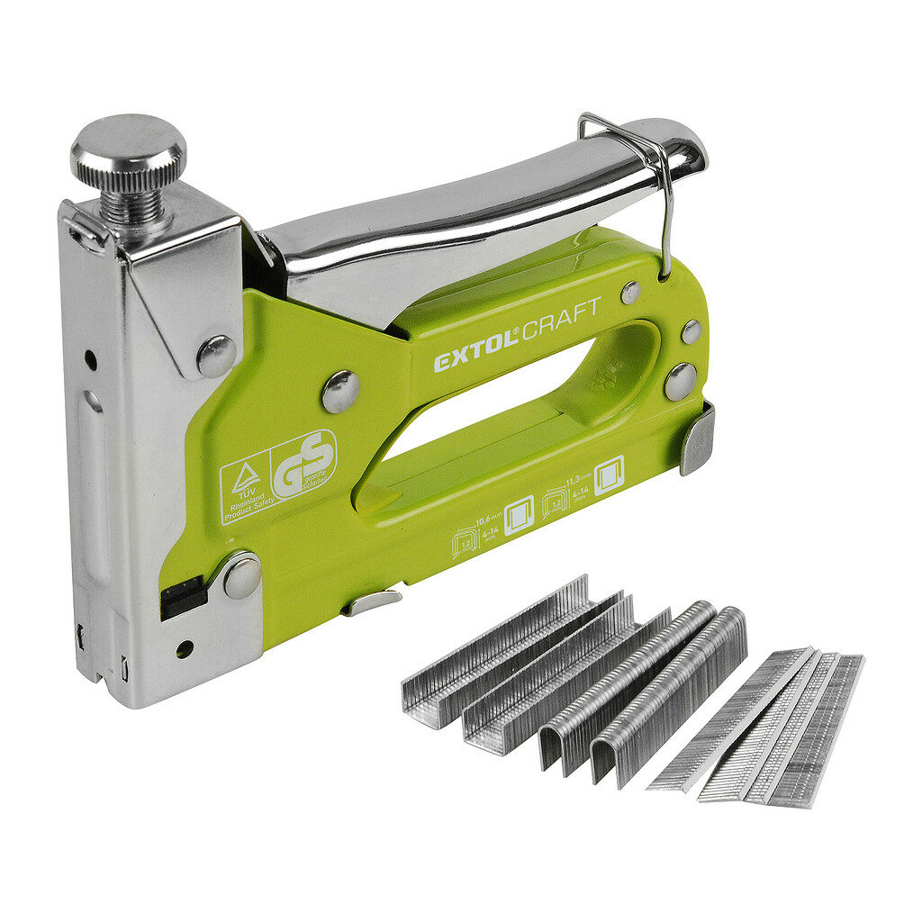 Extol Craft 9176 - Pištoľ sponkovacia, hrúbka spony 1,2mm, dĺžka spony 4-14mm