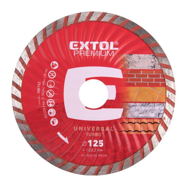 Extol Premium 108752 - Kotúč rezný diamantový Turbo, 125mm