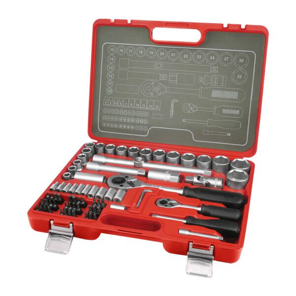 Extol Premium 6521 - Sada nástrčných a zástrčných kľúčov, 1/4", 1/2", 75ks