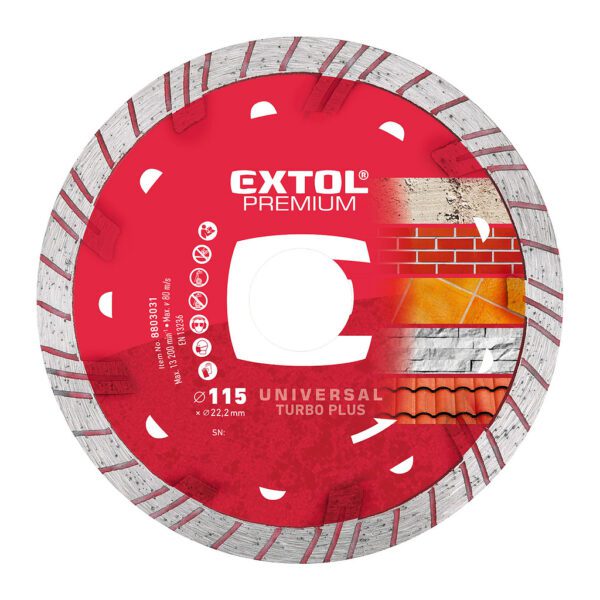 Extol Premium 8803031 - Kotúč rezný diamantový Turbo plus, ø115mm