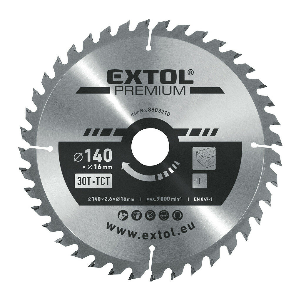 Extol Premium 8803210 - Kotúč pílový s SK plátkami, Ø140x2,8x16mm, 30z