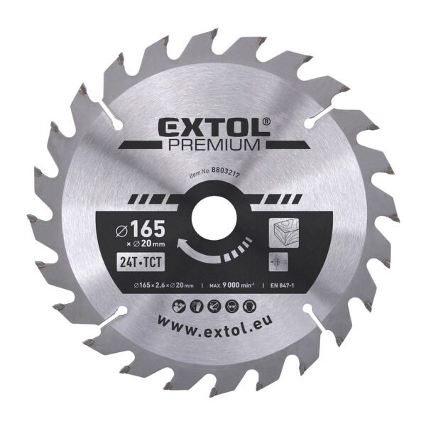 Extol Premium 8803217 - Kotúč pílový s SK plátkami, ø165x2,8x20mm, 24z