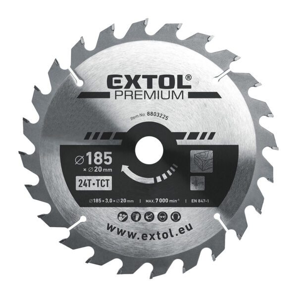 Extol Premium 8803225 - Kotúč pílový s SK plátkami, ø185x3,2x20mm, 24z