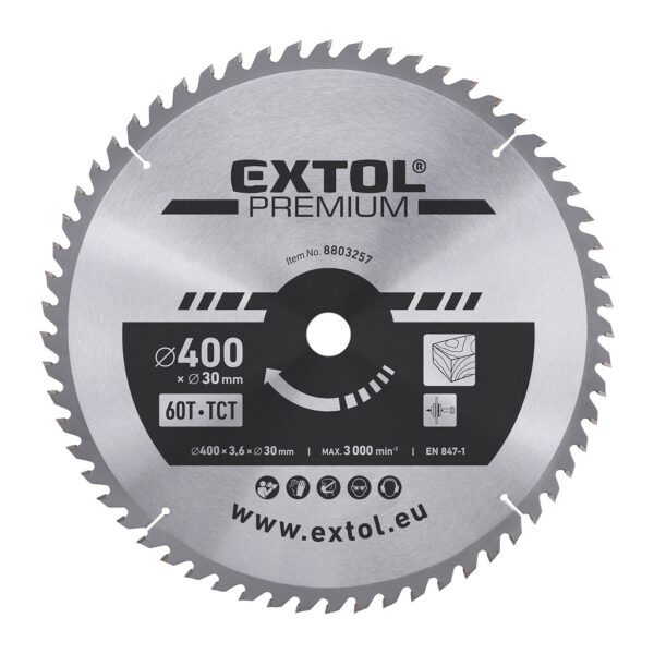 Extol Premium 8803257 - Kotúč pílový s SK plátkami, Ø400x3,8x30mm, 60z