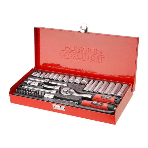 Extol Premium 8818360 - Sada nástrčných a zástrčných kľúčov, 1/4", 45ks