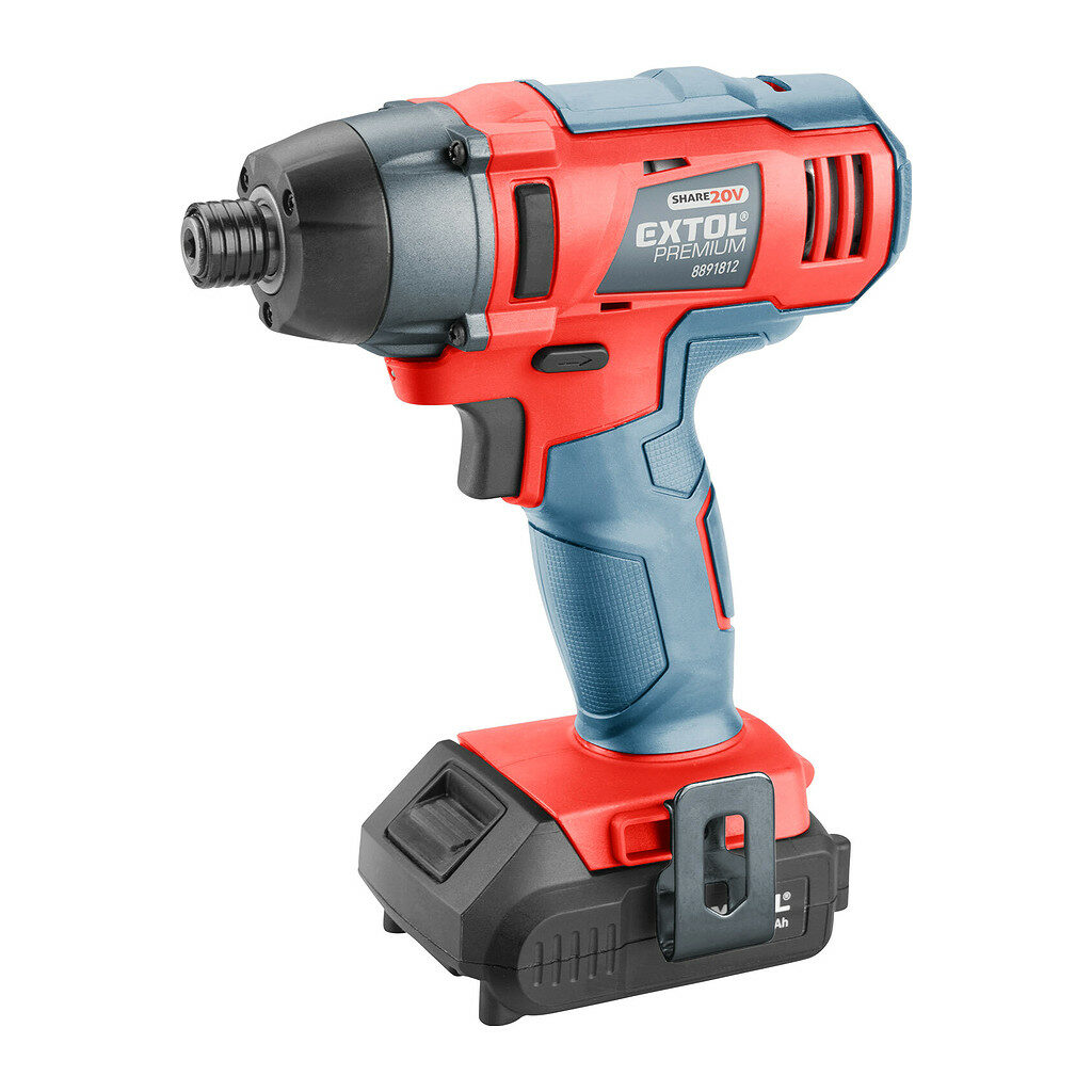 Extol Premium 8891812 - Uťahovač rázový aku Share20V, 1/4" šesťhran na bity, 2Ah Li-ion
