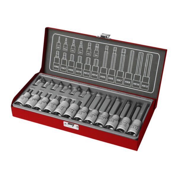 Fortum 4700008 - Sada zástrčných imbusových kľúčov, 1/4", 1/2", 18ks