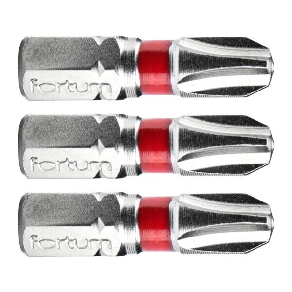 Fortum 4741203 - Bit krížový 3ks, PH 3x25mm