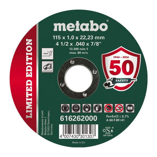 Metabo 616262000 - Limited Edition 115 x 1,0 x 22,23 Inox, TF 41