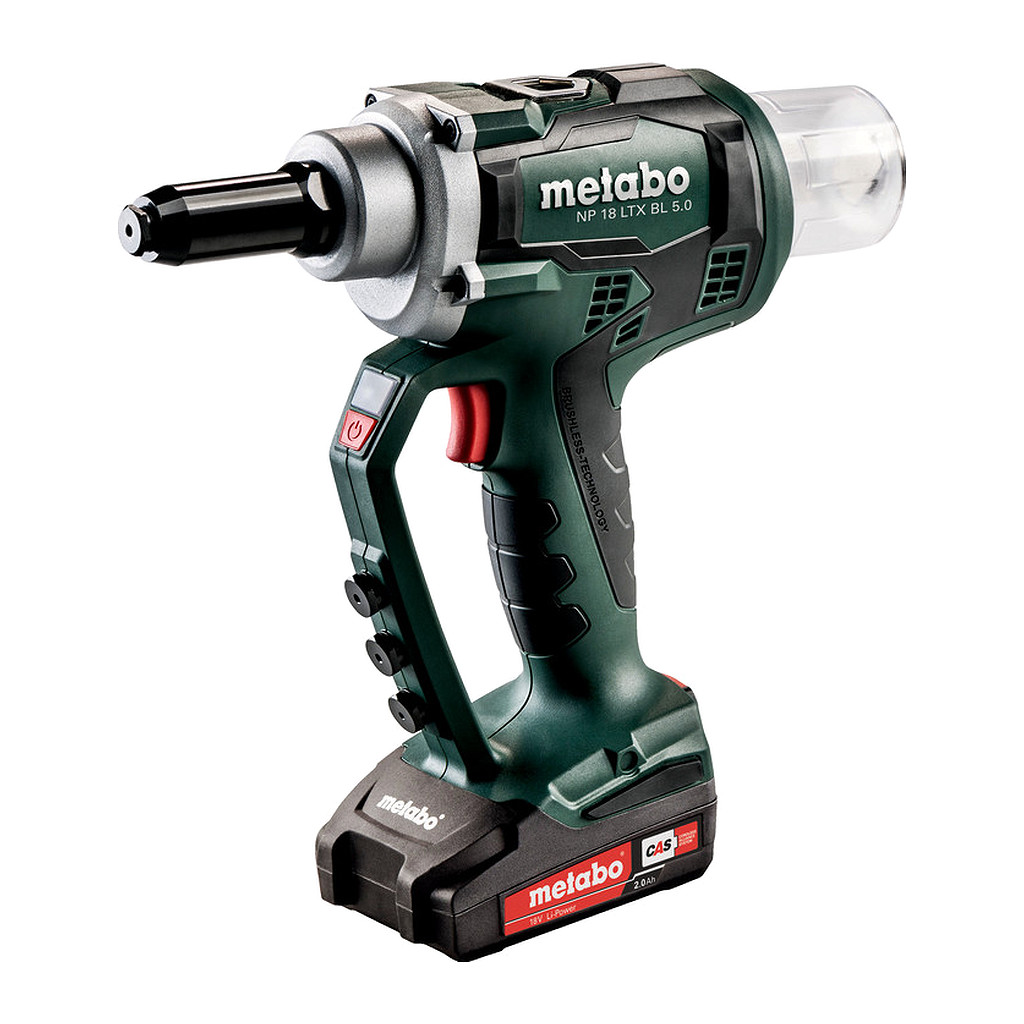 Metabo 619002500 - NP 18 LTX BL 5.0 - AKU nitovacia pištoľ, 18V 2x2Ah Li-Power, Nabíjačka ASC 55, metaBOX 145 L