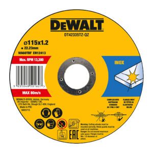 DeWALT DT42335TZ - Rezné kotúče na rezanie antikorovej ocele, 115×1,2mm - plechovka 10ks