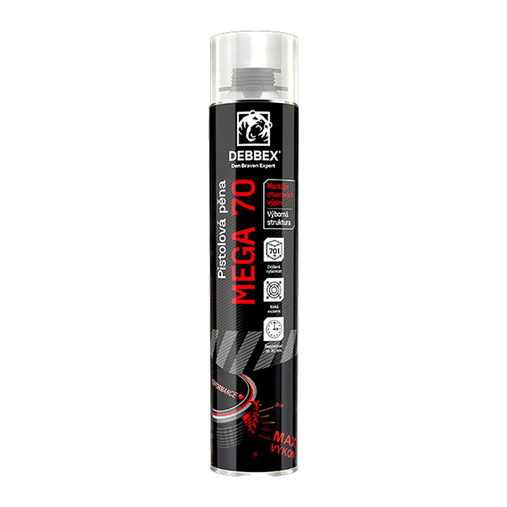 Den Braven 40221MG - Pištoľová pena MEGA 70 870 ml pištoľová dóza žltá