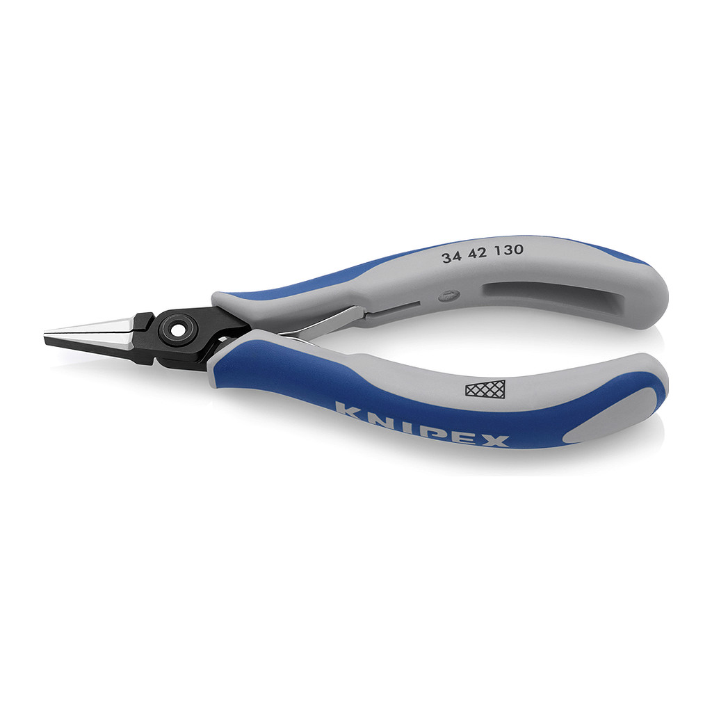 Knipex 34 42 130 - Presné úchopové kliešte pre elektroniku s multi-komponentnými úchopmi leštené 130 mm