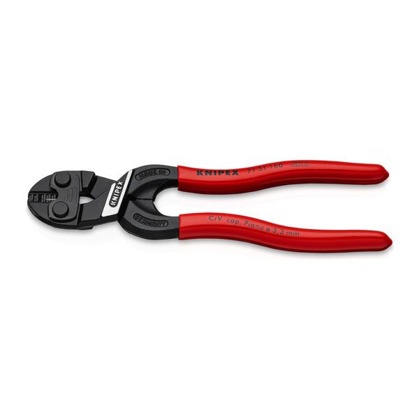 Knipex 71 31 160 - CoBolt® S Kompaktné cvikacie kliešte s výklenkom v reznej hrane poplastované čierne atramentované 160 mm