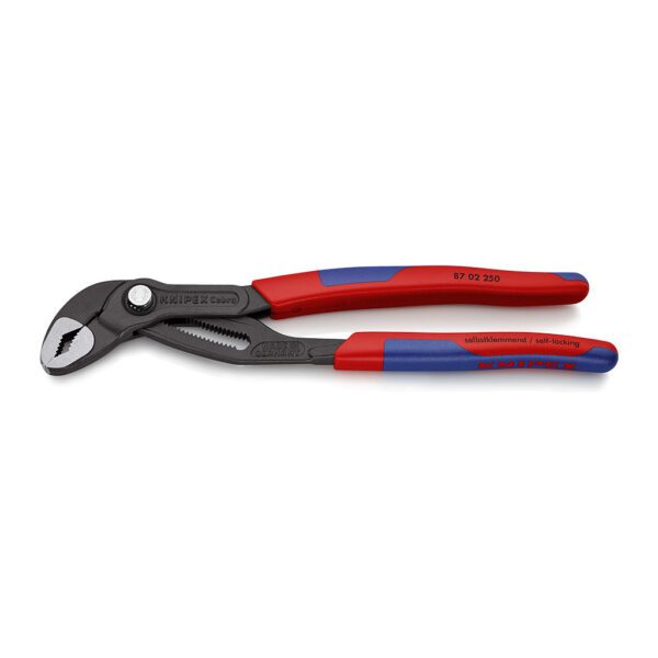 Knipex 87 02 250 - Cobra® Hightech kliešte na vodné čerpadlá so štíhlymi multi-komponentnými úchopmi šedá atramentizovaná 250 mm