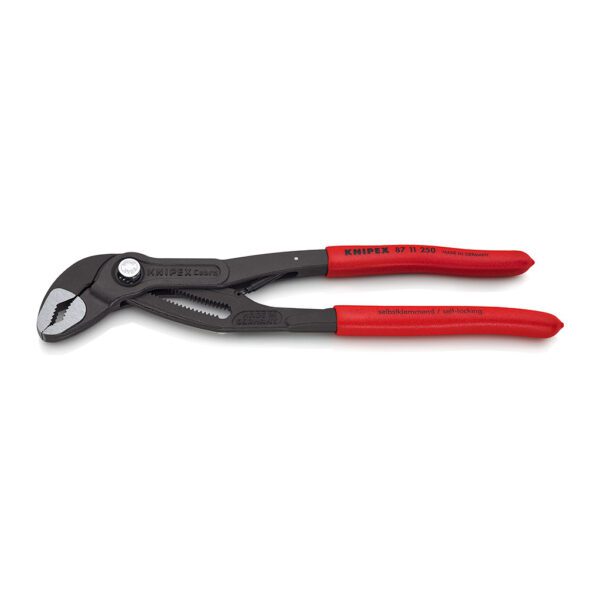 Knipex 87 11 250 - Cobra®...matic Kliešte na vodné čerpadlá s protišmykovým plastovým povrchom šedá atramentizovaná 250 mm