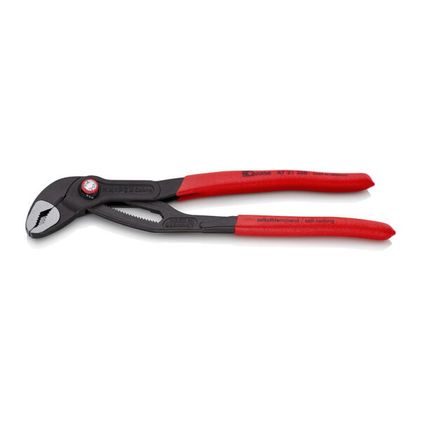 Knipex 87 21 250 - Cobra® QuickSet Hightech kliešte na vodné čerpadlá s protišmykovým plastovým povrchom šedá atramentizovaná 250 mm