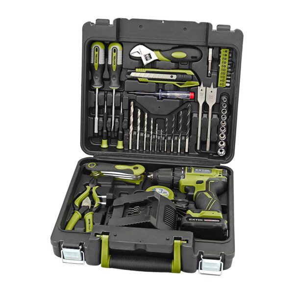 Extol Craft 422801 - Sada náradia 46-dielna s aku vŕtačkou, 1x 12V/2Ah Li-ion
