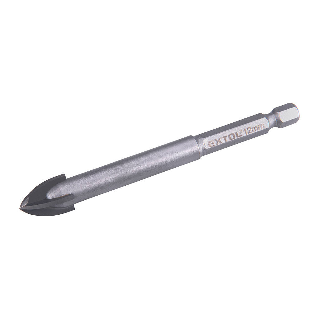 Extol Premium 8801892 - Vrták do skla a keramiky 12mm, šesťhranná 1/4" stopka