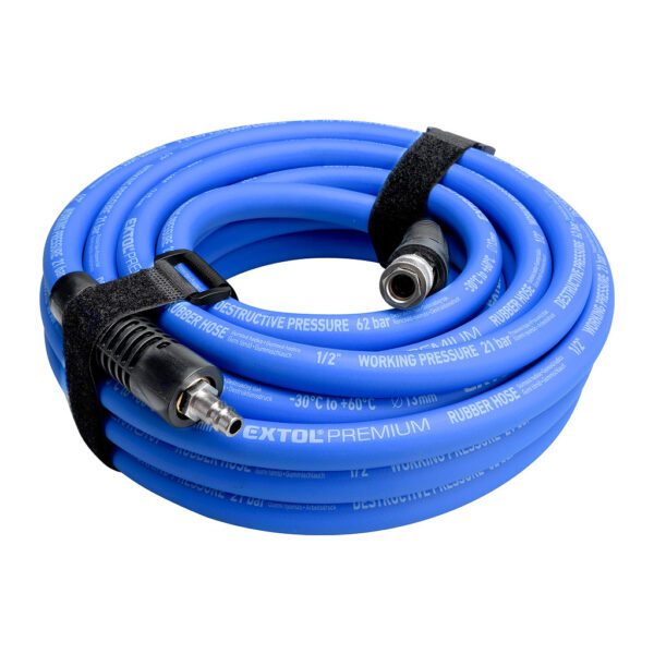 Extol Premium 8865149 - Hadica vzduchová gumená s rýchlospojkami 1/2", 10m