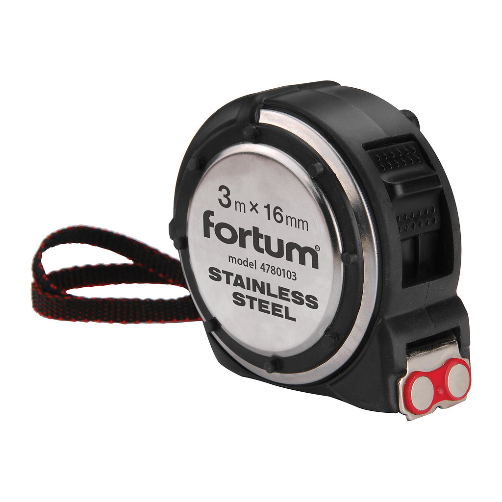 Fortum 4780103 - Meter zvinovací 3mx16mm s brzdou, antikorový obal, magnet