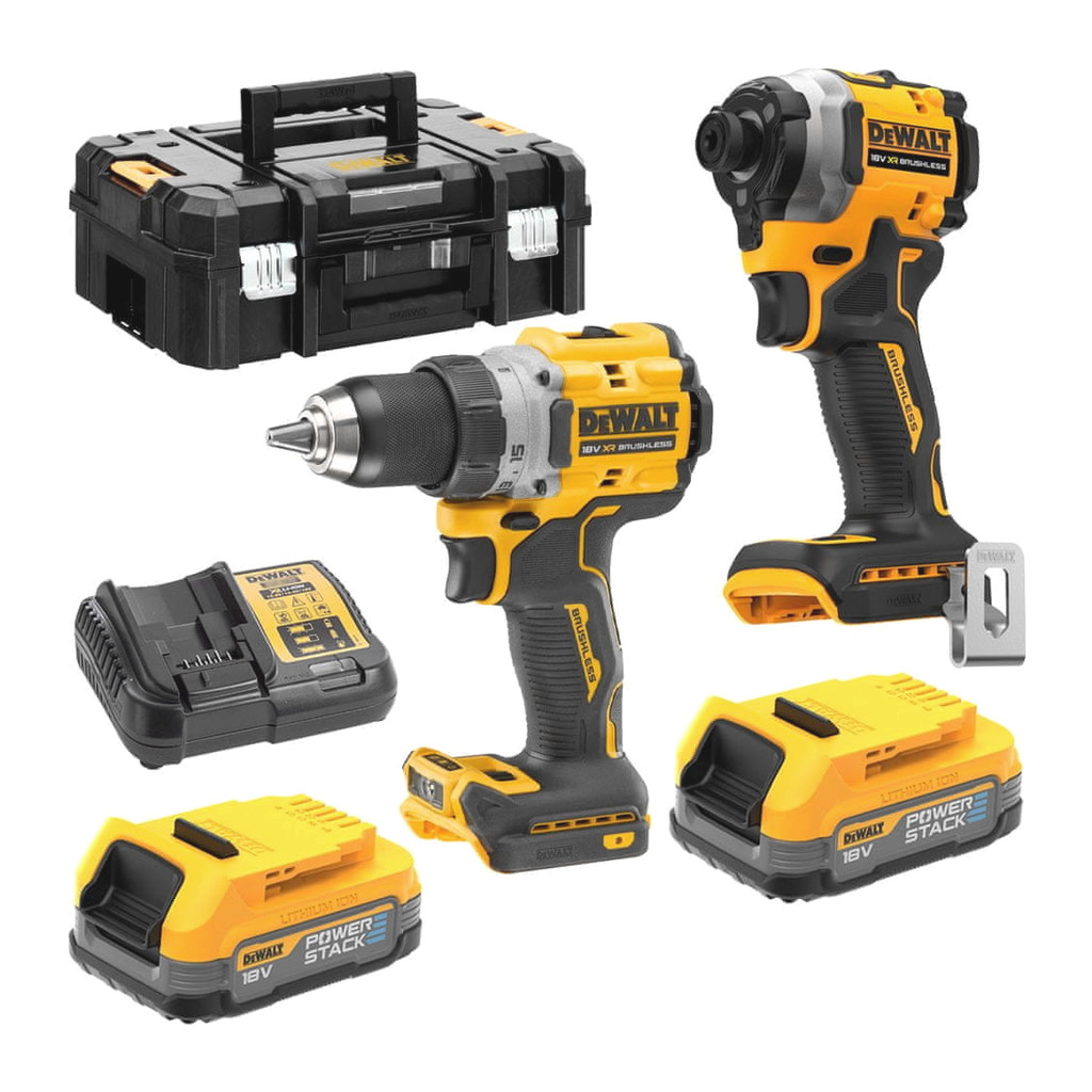 DeWALT DCK2051E2T - AKU súprava, 18V, 2×AKU 1,7Ah, PowerStack™, TSTAK™ II