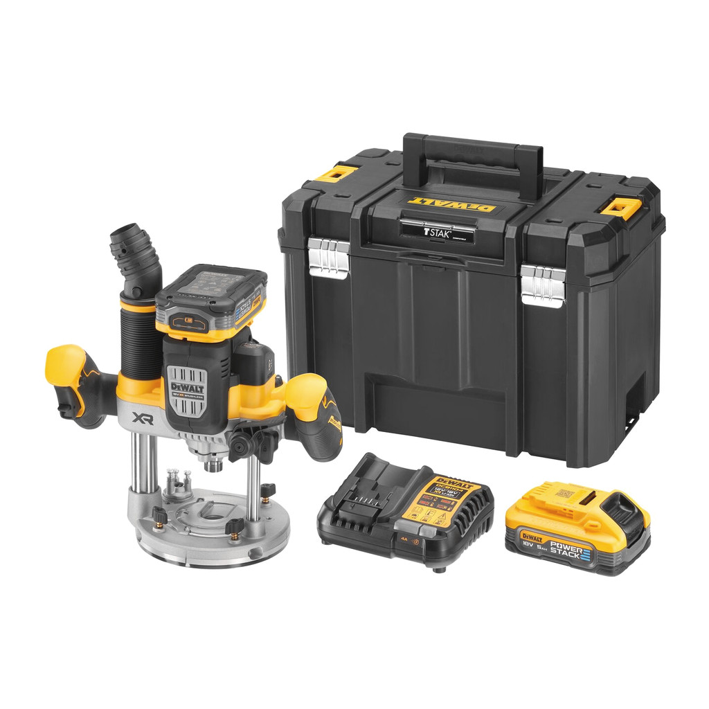 DeWALT DCW620H2 - AKU fréza horná, 12mm, 18V, PowerStack™, 2×AKU 5,0Ah