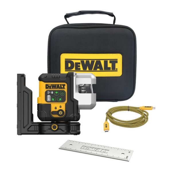 DeWALT DCLE14301GB - AKU laser čiarový 3×180°, zelený, integrovaná batéria, USB nabíjanie