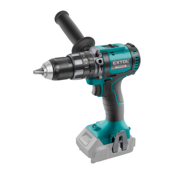Extol Industrial 8791803 - Vŕtačka s príklepom aku Share20V, bez aku, 80Nm, bezuhlíkový motor, kufor