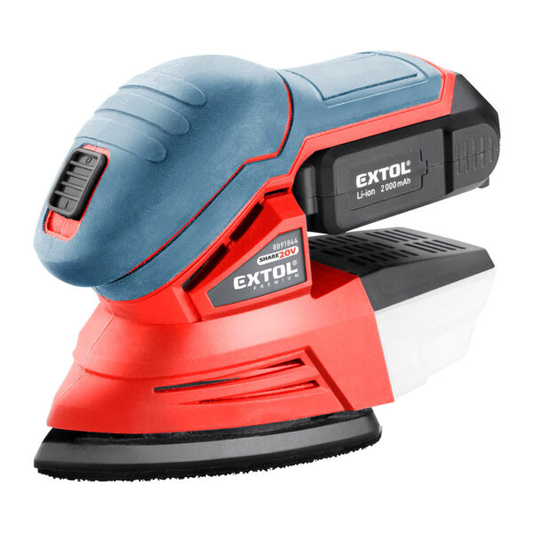 Extol Premium 8891844 - Brúska deltová vibračná aku Share20V, 1x 2Ah, základňa 135×95mm