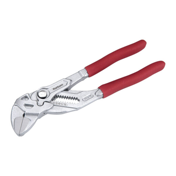 Fortum 4770211 - Kliešťový kľúč s hladkými čeľusťami, 180mm, CrV, poniklovaný