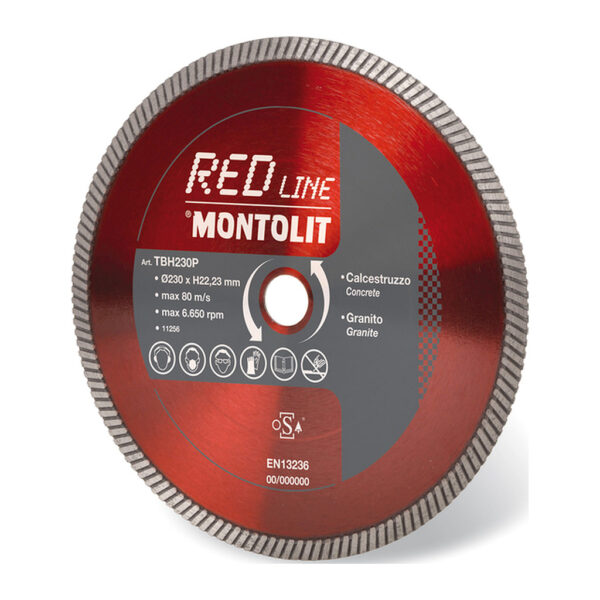 Montolit TBH200 – TURBO diamantový kotúč na betón a žulu, mokrý/suchý rez, Ø200mm