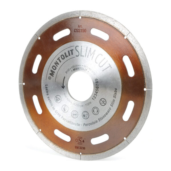 Montolit CSS150 – Diamantový kotúč, celoobvodový, ultratenký 1,3mm, 150mm, mokré/suché rezanie, pre rezačku MOTO FlashLine MFL2