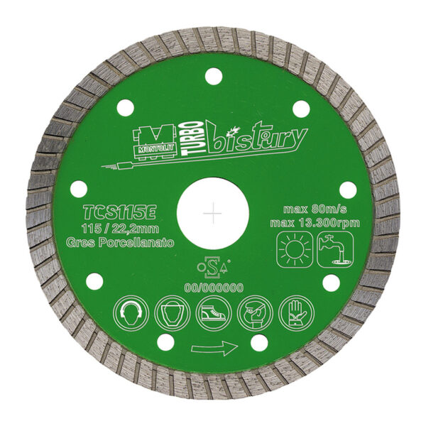 Montolit TCS125E – TURBO diamantový kotúč na jemnú a tvrdú keramiku, gres a žulu, mokrý/suchý rez, Ø125mm