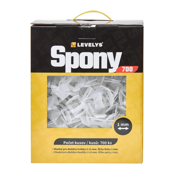 Levelys SP1701 - Leveling spony 1mm - 700ks, pre dlažbu a obklady hrúbky 3-12mm
