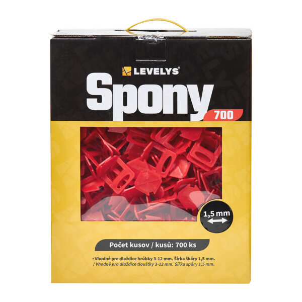 Levelys SP1701.5 - Leveling spony 1,5mm - 700ks, pre dlažbu a obklady hrúbky 3-12mm